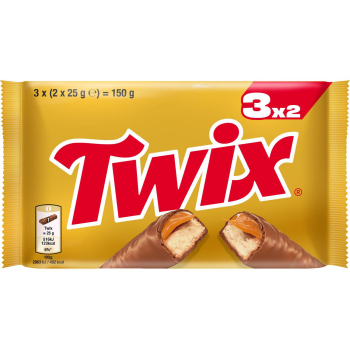 Barritas de chocolate con leche, galleta y caramelo Twix 3 ud.