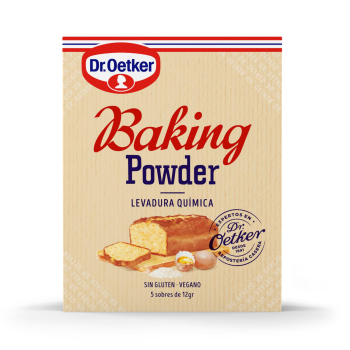 Levadura química en sobres Dr. Oetker sin gluten y sin lactosa pack de 5 unidades de 12 g. 5 x 12 g
