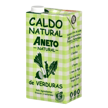 Caldo natural de verduras Aneto sin gluten y sin lactosa brik 1 l.
