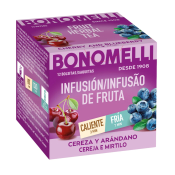 Infusión de cereza y arándano en bolsitas Bonomelli 12 ud.