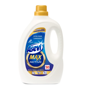Detergente max active Asevi 50 lavados.