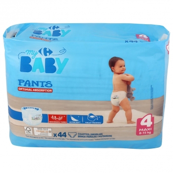 Pants optima adsorption My Carrefour Baby T4 (8 -15 kg) 44 ud.