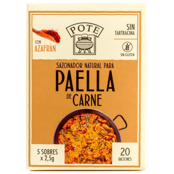 Sazonador paella Pote sin gluten caja de 5 unidades de 12,5 g. 5 x 12,5 g