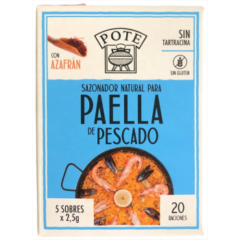 Sazonador para paella de pescado Pote sin gluten pack de 5 unidades de 12,5 g. 5 x 12,5 g