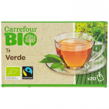 Té verde en bolsitas ecológico Carrefour Bio 20 ud.