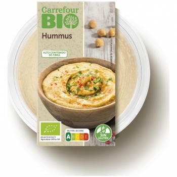 Hummus ecológico Carrefour Bio sin gluten 200 g.