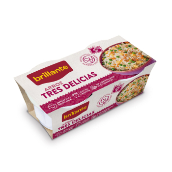 Arroz 3 delicias para microondas Brillante sin gluten pack 2 unidades de 125 g. 2 x 125 g