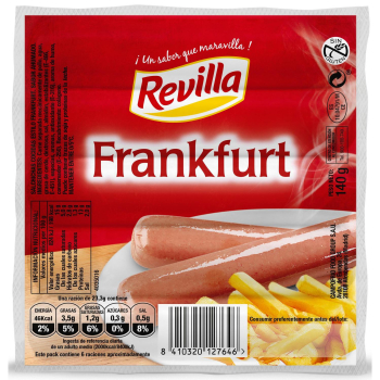 Salchichas frankfurt Revilla sin gluten 140 g.