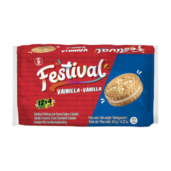 Galletas rellenas de vainilla Festival 403 g.