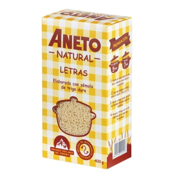 Pasta letras Aneto 400 g.