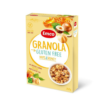 Granola con nueces y miel Emco sin gluten 340 g.