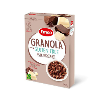 Granola con dos chocolates Emco sin gluten 340 g.