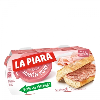 Paté de jamón york -50 % grasa La Piara 168 g.