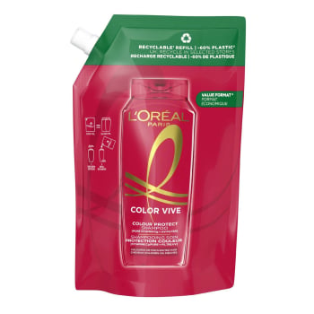 Champú Color Vive para pelo teñido y mechas LÓreal-Elvive Recarga 500 ml.