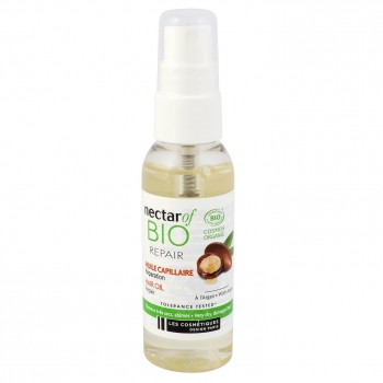 Aceite capilar reparación con aceites de argán y jojoba ecológico Nectar Of Bio 50 ml.