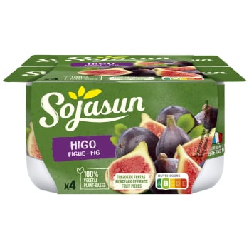 Preparado de soja con higo Sojasun pack de 4 unidades de 100 g. 4 x 100 g