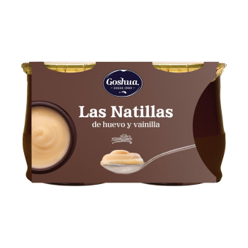 Natillas de vainilla Goshua pack de 2 unidades de 140 g. 2 x 140 g