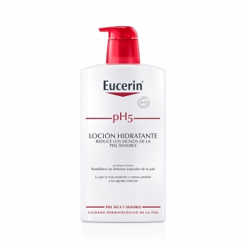 Loción hidratante corporal pH5 para piel sensible Eucerin 1000 ml.