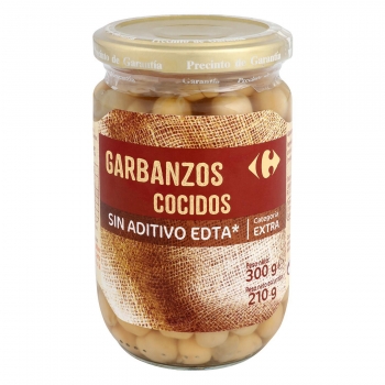 Garbanzos cocidos al natural Carrefour 210 g.