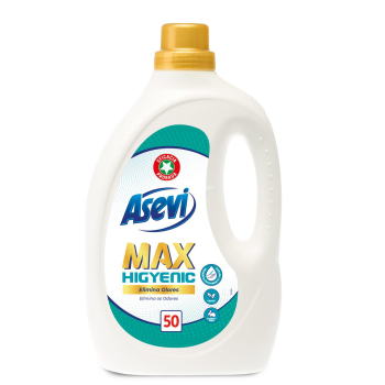 Detergente liquido max higyenic Asevi 50 lavados.