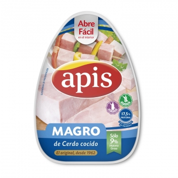 Magro de paleta de cerdo cocido Apis sin gluten sin lactosa 220 g.