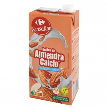 Bebida de almendra calcio sin azúcar añadido Carrefour sin gluten brik 1 l.