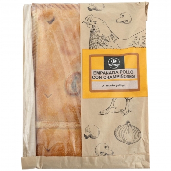 Empana rectangular de pollo con champiñones Carrefour 700 g