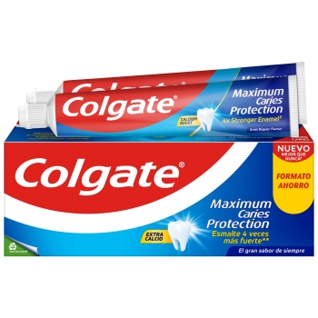 Dentífrico con calcio Protección Caries Colgate pack de 2 unidades de 75 ml.