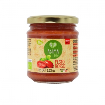 Salsa pesto rosso ecológica Amina sin gluten y sin lactosa 185 g.