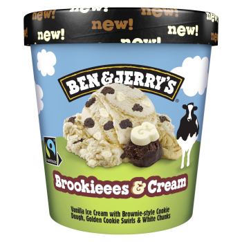 Helado crema de vainilla con trozos de galleta al cacao Ben & Jerry's 388 g.