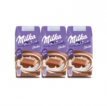 Batido de chocolate Milka sin gluten pack de 3 briks de 200 ml.