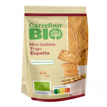 Galletas mini de espelta ecológica Carrefour Bio 125 g.