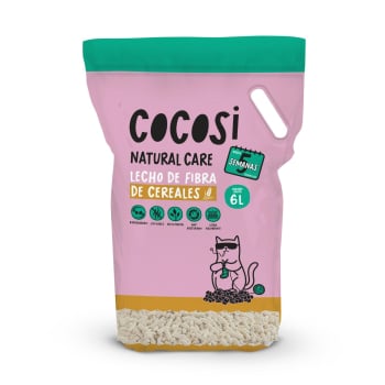 Arena de fibra cereales para gatos Cocosi 6L