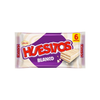 Barrita de barquillo cubierta de chocolate blanco Huesitos Valor 6 ud.