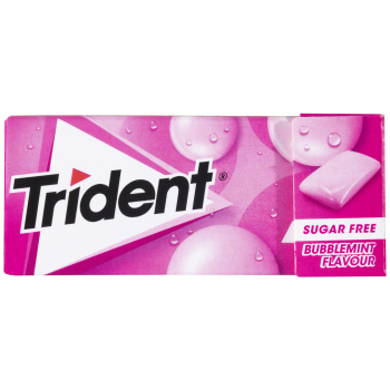 Chicles bubblemint Trident sin azúcar 14 g.