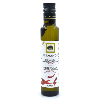 Aceite de oliva con aroma natural a guindilla Germanor 250 ml.