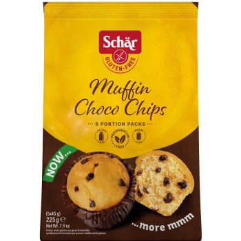 Muffin choco chips Schär sin gluten sin lactosa 225 g.