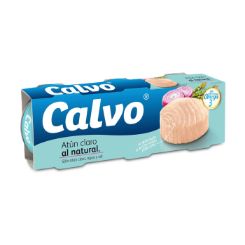 Atún claro al natural Calvo pack de 3 unidades de 112 g. 3 x 112 g