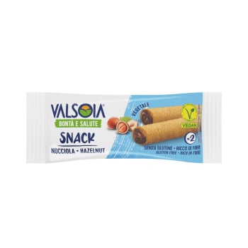 Snack relleno de crema de avellana Valsoia sin gluten 30 g.