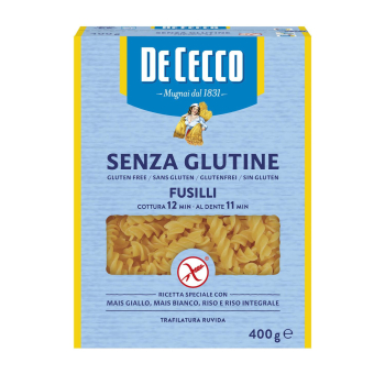 Pasta fusilli DeCecco sin gluten 400 g.