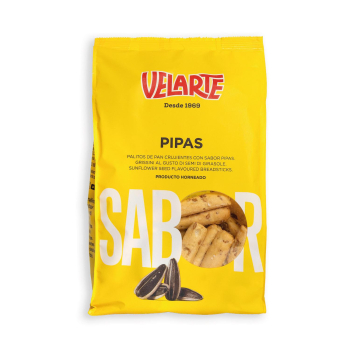 Palitos de pan tostado con pipas Velarte 180 g.
