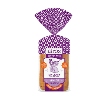 Pan de molde Airos sin gluten sin lactosa 300 g.