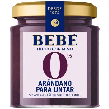 Arándano para untar 0% Bebé sin azúcar añadido ni edulcorantes 230 g.