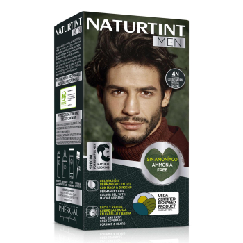 Tinte capilar cobertura canas pelo castaño natural Naturtint Men 1 ud.