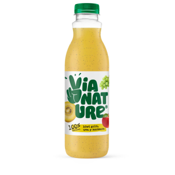Zumo de kiwi gold, uva y manzana Via Nature 750 ml.
