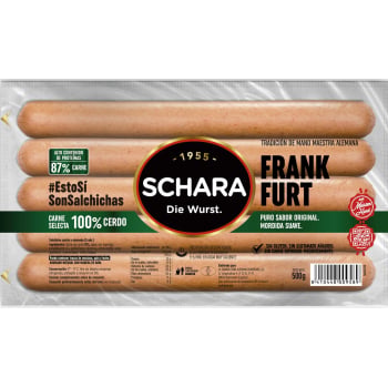 Salchichas cocidas ahumadas Frankfurt Schara sin gluten 500 g.