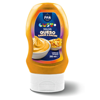 Salsa queso y bacon P.A.N sin gluten envase 280 ml.