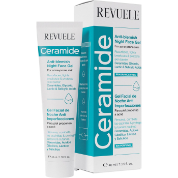 Gel facial de noche anti-imperfecciones Ceramide Revuele 40 ml.