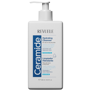 Limpiador hidratante facial Ceramide Revuele 250 ml.