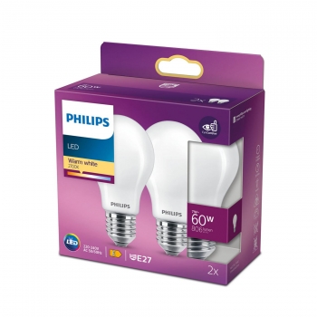 Bombilla Philips LED 60W E27 2ud